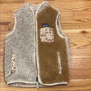 Patagonia Kids' Brown and Cream Fleece Vest